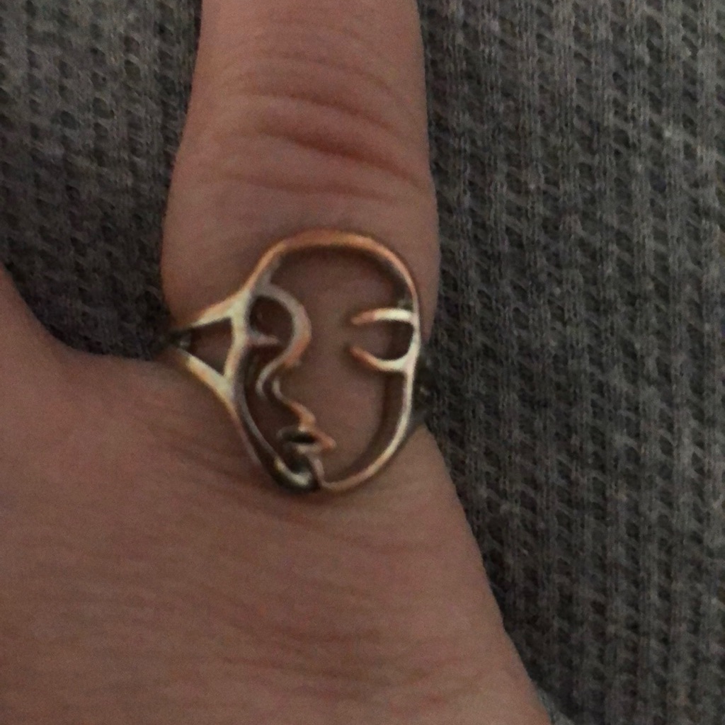 Face Silver Ring